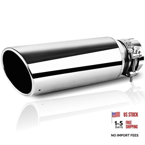 3 Inch Exhaust Tip, 3" Inlet 4" Outlet 12" Overall Length, Chrome 3X4X12SR1