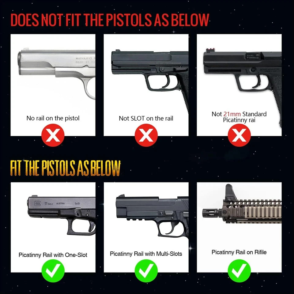 Pistol Light with Strobe Function for Guns, 600 Lumens Tactical Flashlight for H