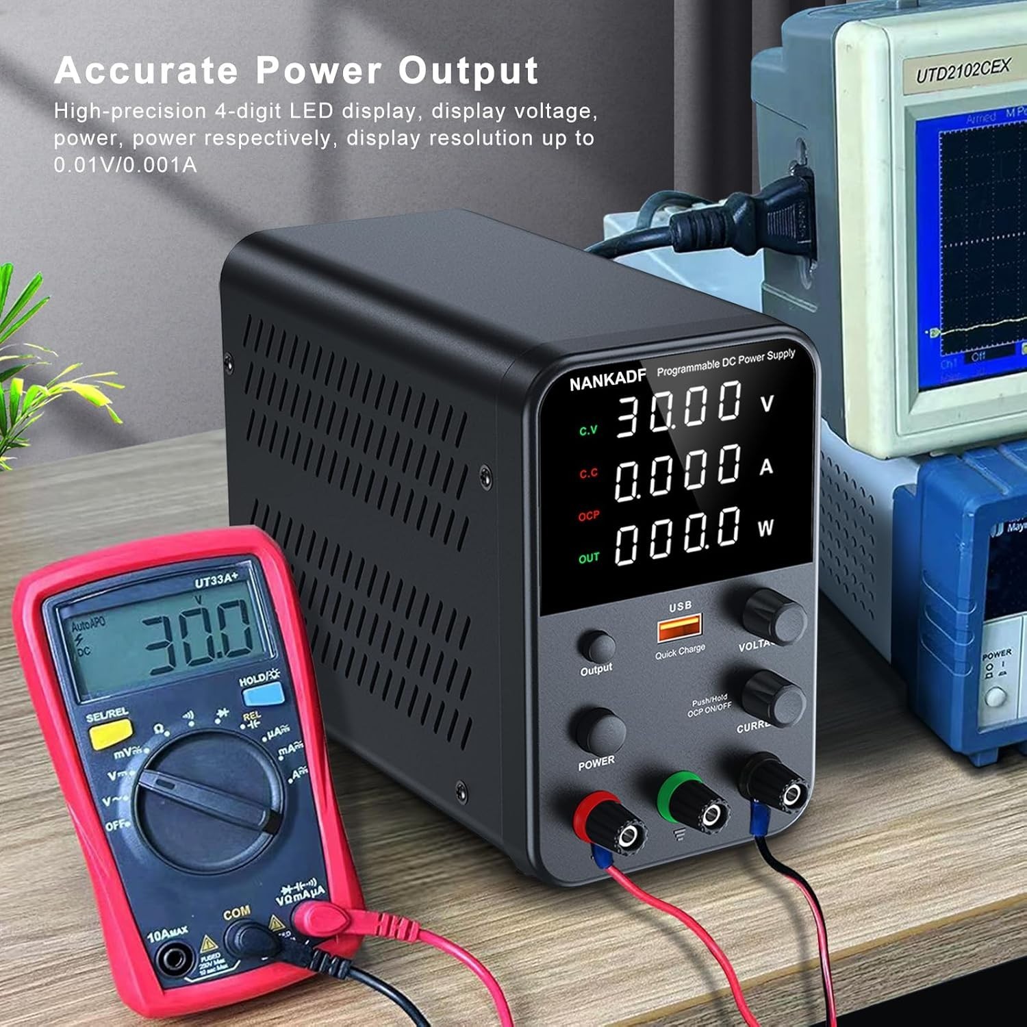 DC Power Supply Variable Bench 100W USB Fast Charging Overcurrent Protection