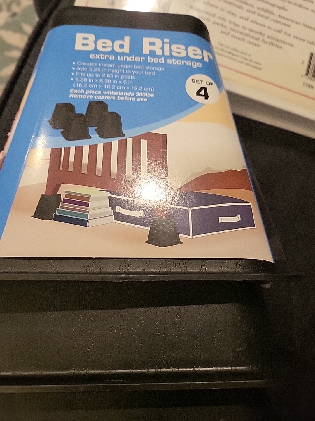 6 in. Black Bed Risers (4-Pack)