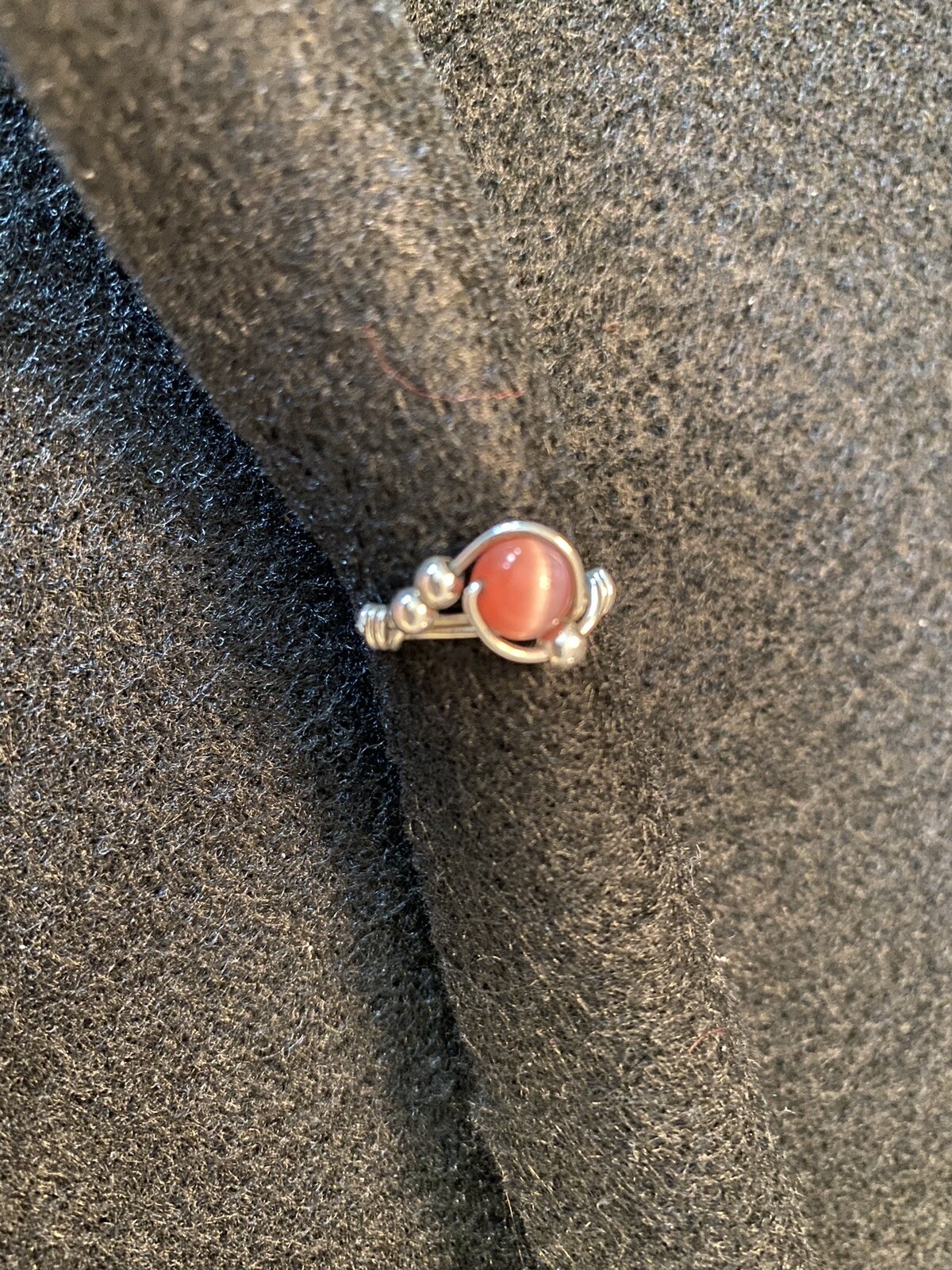 Sterling Silver and Pink Bead Ring