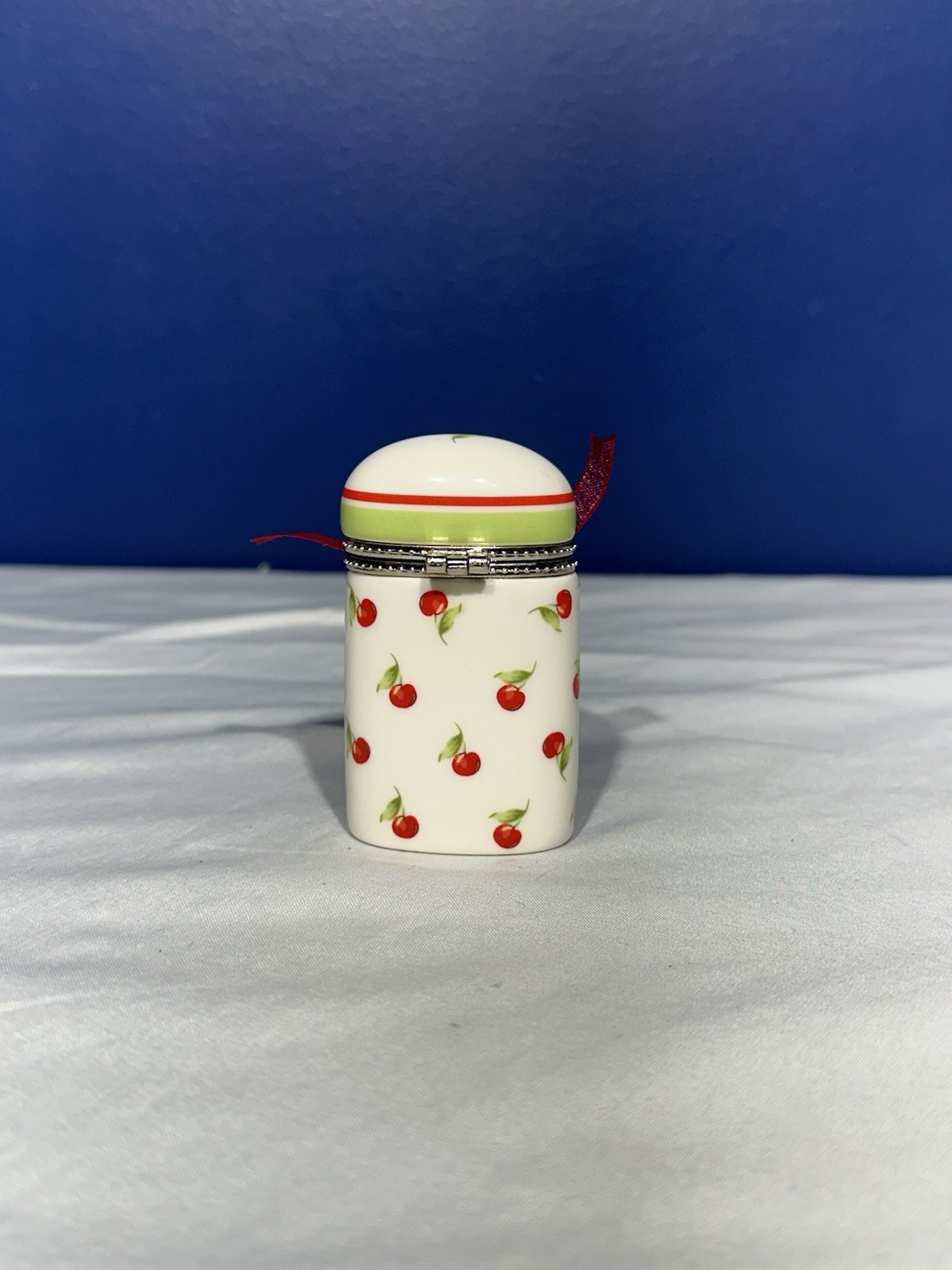 Hallmark Bezel Hinged Lid Trinket Box Cherries