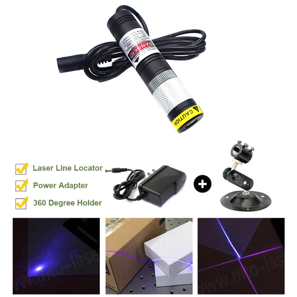 20x90mm 405nm Dot/Line/Cross Adjustable Focus Blue Purple Light Waterproof Laser