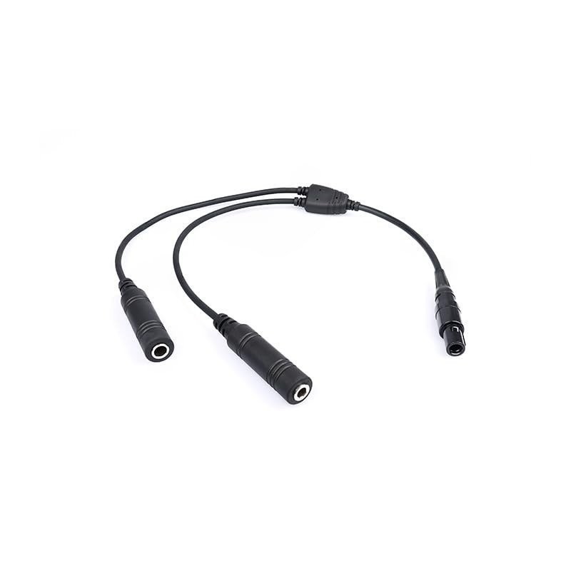 Dual Plug (GA) to LEMO 6-Pin Adapter Converts Headsets for LEMOEquipped Aircraft