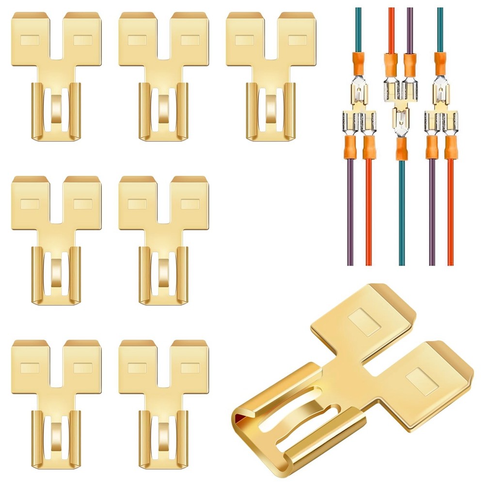 8Pcs  Back Spade Connector  Disconnect Electrical Two-Way Wire Terminal7516