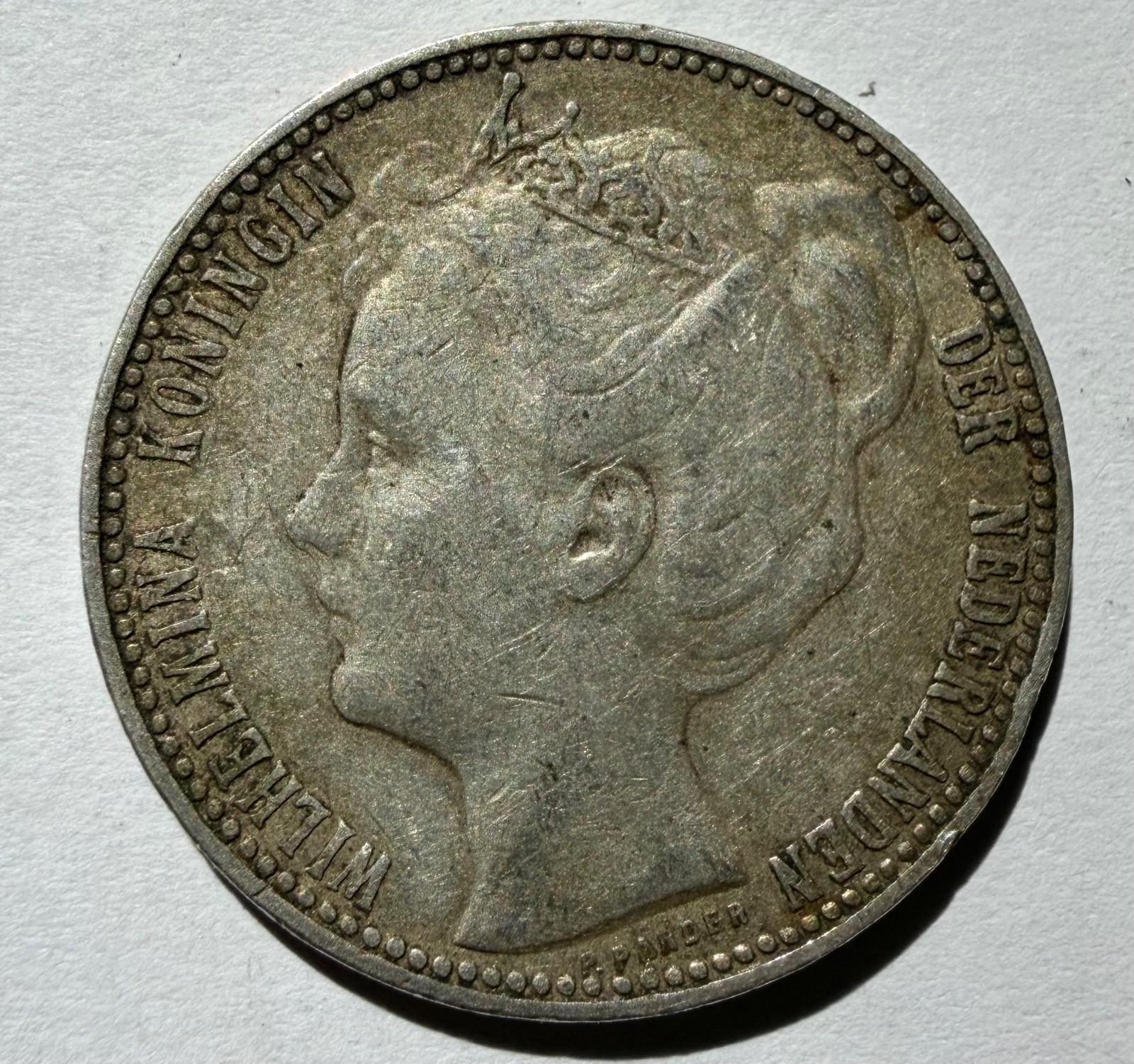 1901 Netherlands 1 gulden coin