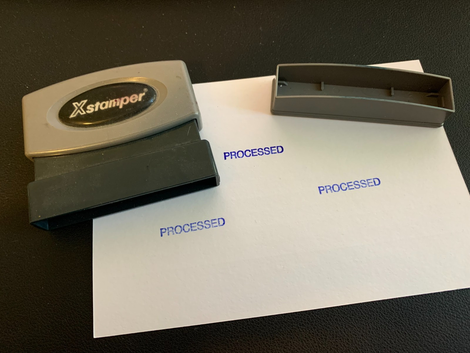Xstamper Pre-inked Stamp - Message Stamp - "processed" 1" Impression Width X