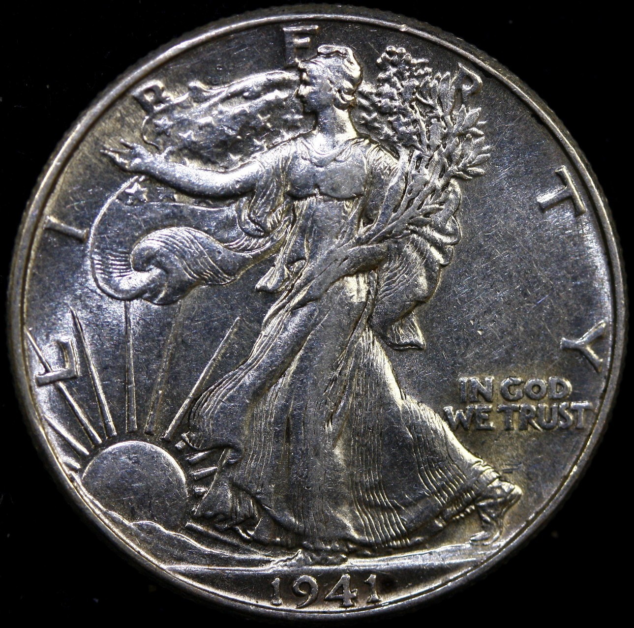 1941 Walking Liberty Silver Half Dollar 50C-ALMOST UNCIRCULATED #X77