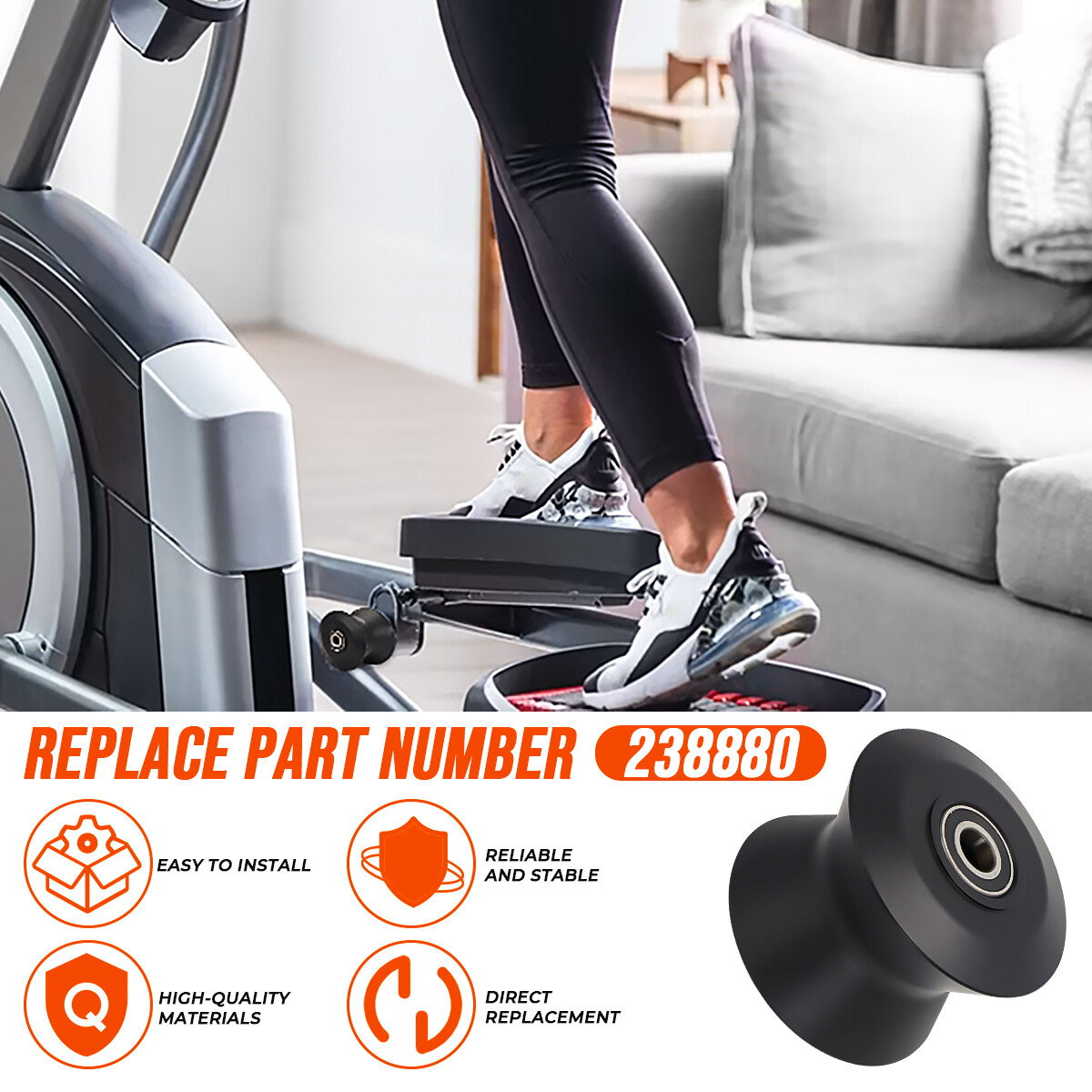 2xFor Proform XP160 Cross Trainer Elliptical Wheel Replacement Leg Roller 238880