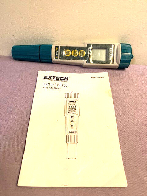Extech FL700 Waterproof Fluoride Meter 0.1 to 9.99PPM or MG/L W/Manual-Good Cond