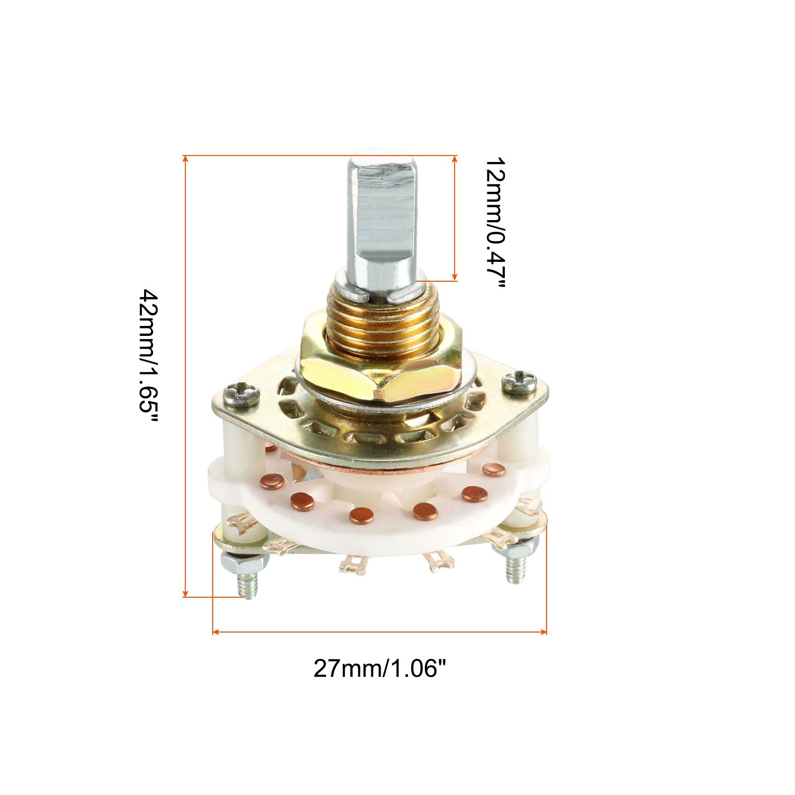 Band Selector Rotary Switch 1P6T 1 Pole 6 Throw 1 Deck