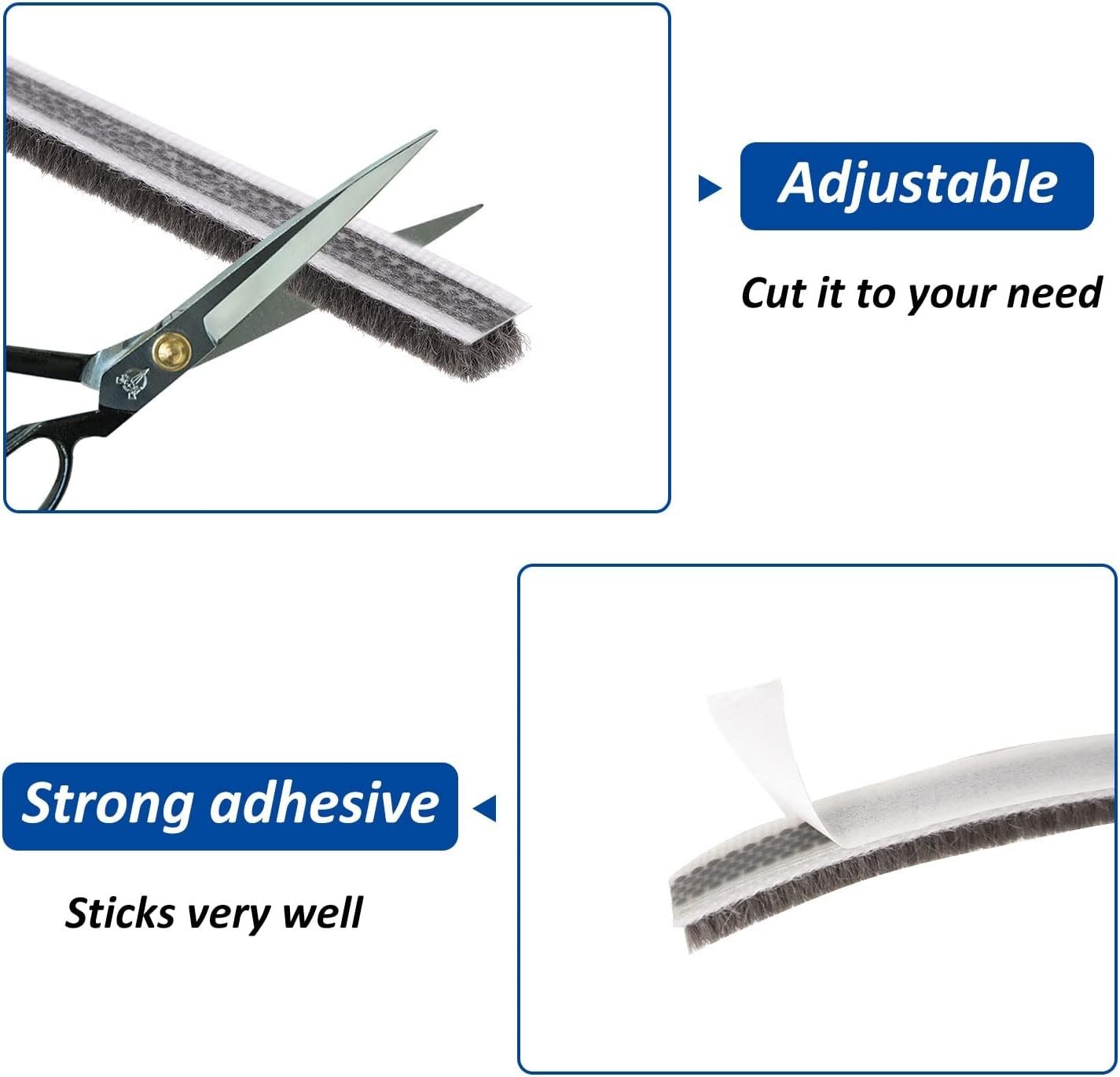 33FT Brush Weather Stripping - Weatherstripping for Sliding Windows/Glass Doors,