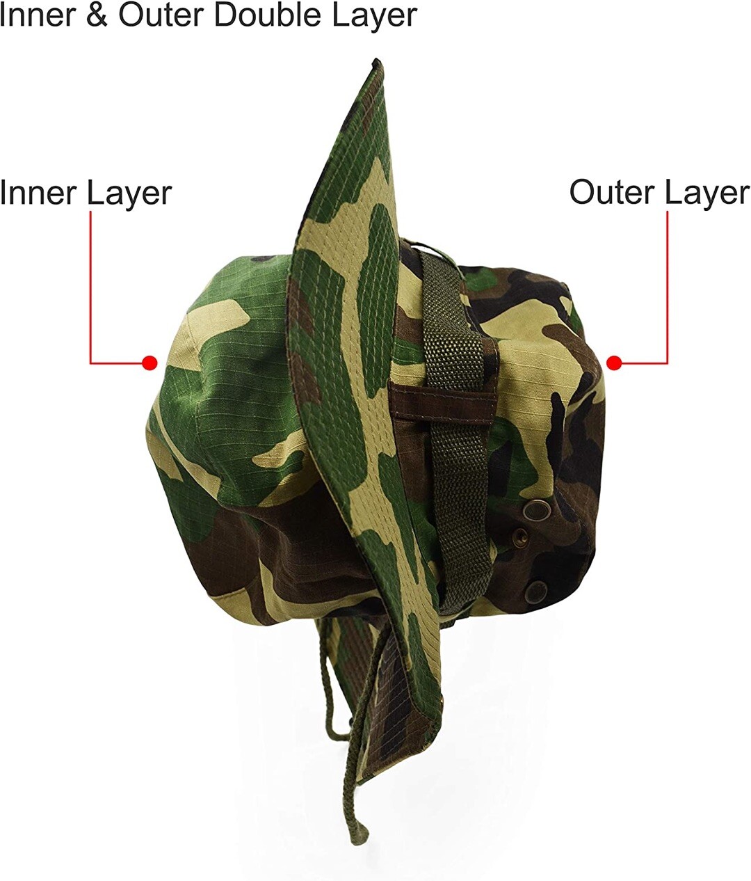 Tactical Boonie Hat Military Camo Bucket Wide Brim Sun Fishing Bush Booney Cap