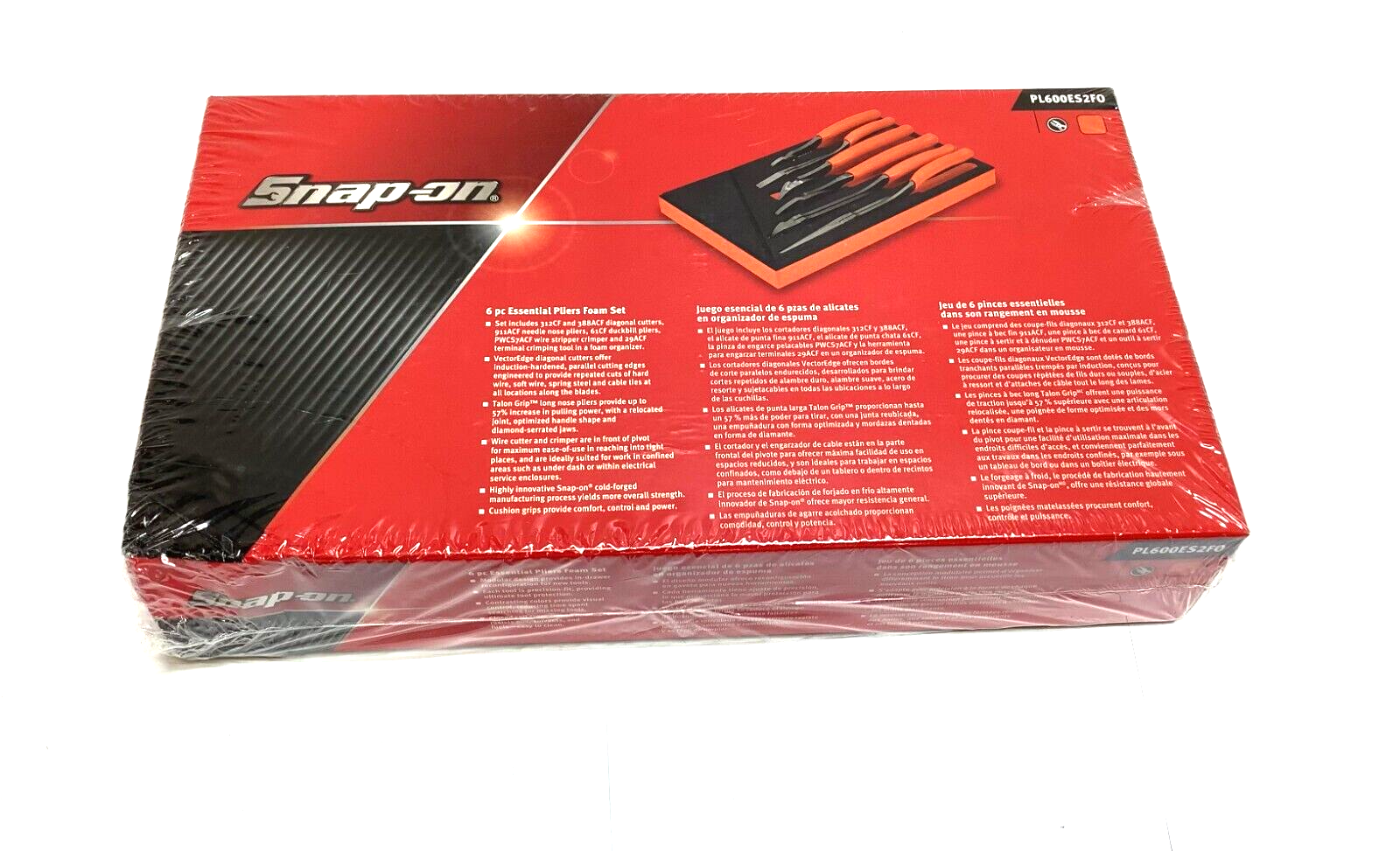 New Snap-on™ 6-pc Heavy Duty Pliers Set PL600ES2FHV Hi-Viz Yellow in Foam Sealed