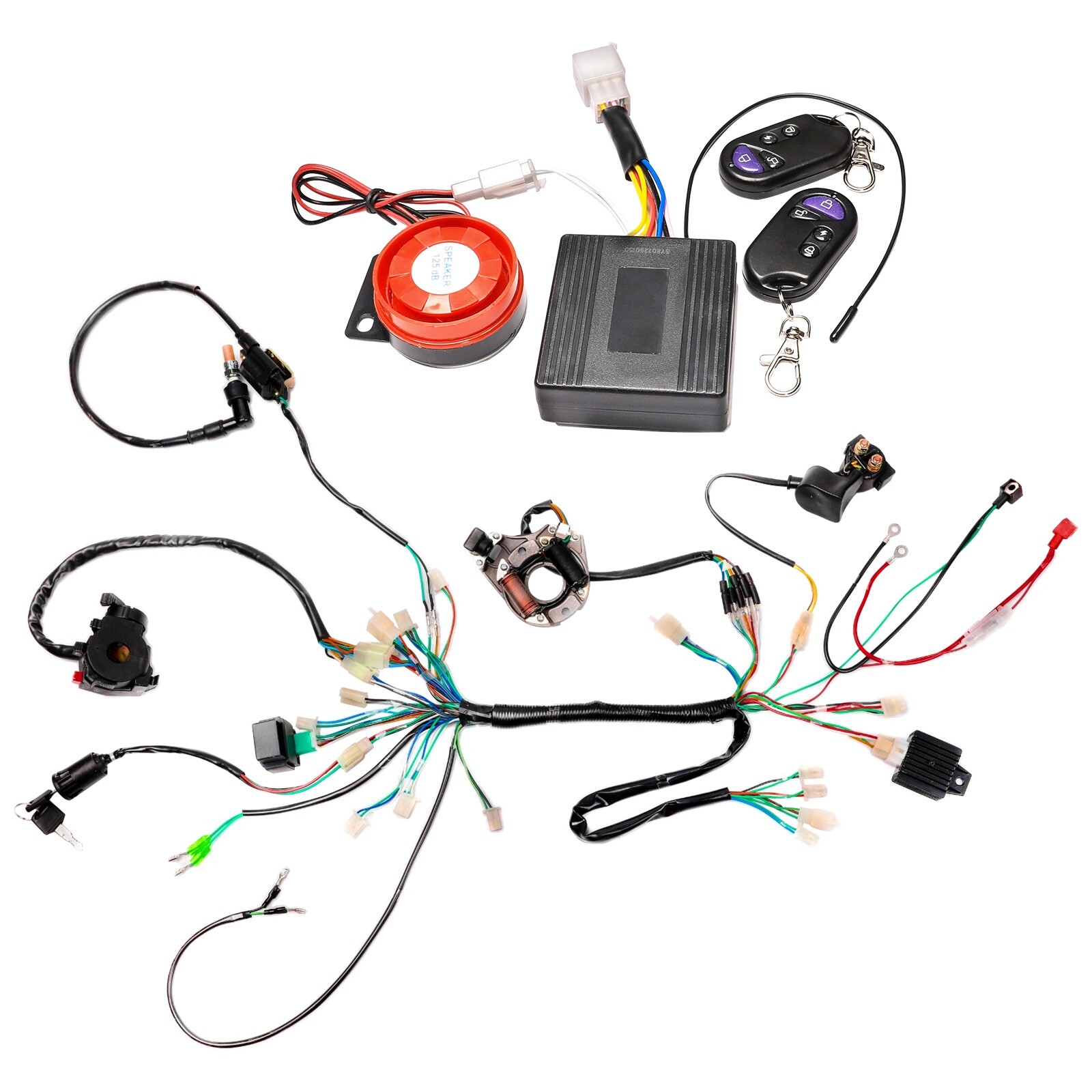 Electric Wiring Harness+Remote Switch  For ATV Quad Trail Dirt Bike 50- 125cc