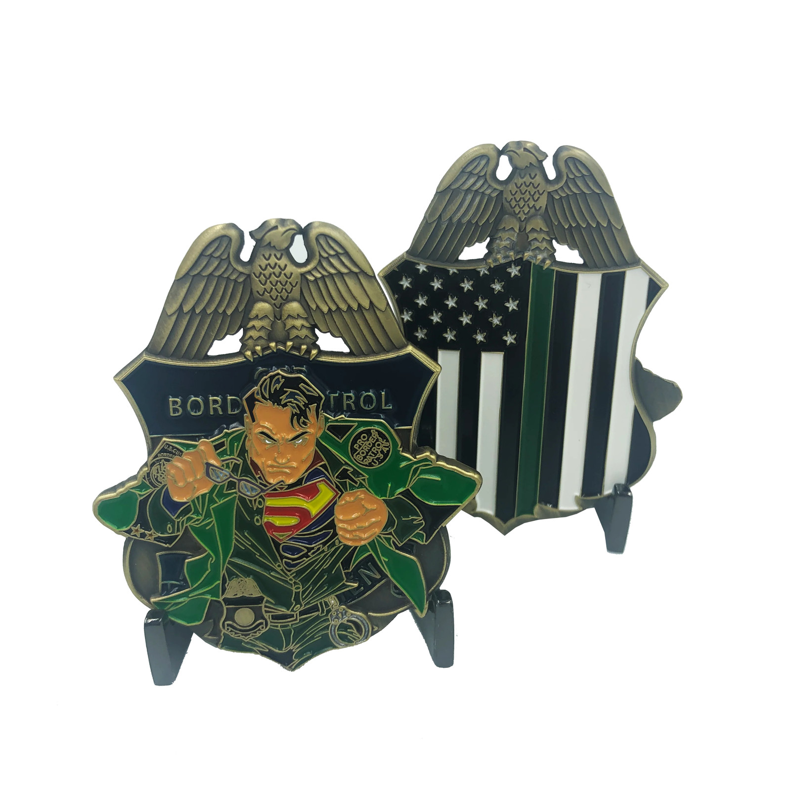 JJ-003 CBP Border Patrol Agent Thin Green Line Challenge Coin Man of Steel