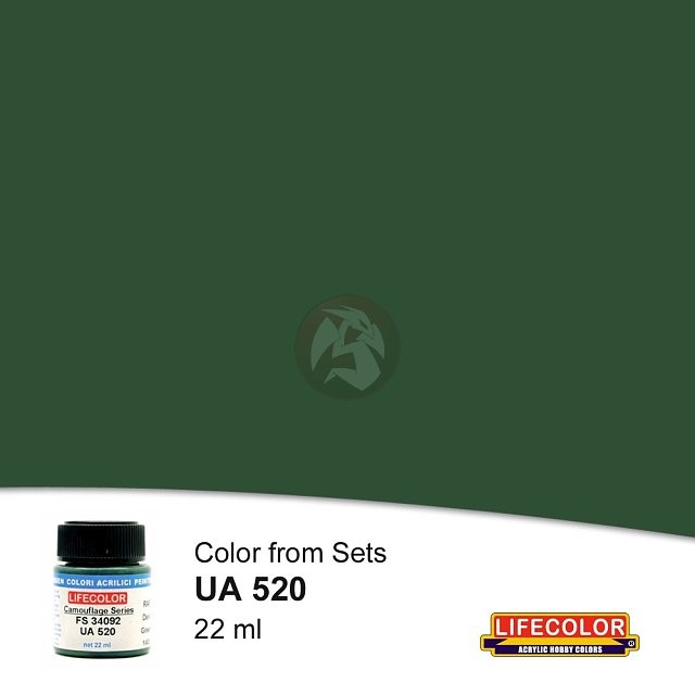 LifeColor Acrylic Paint Color from Sets RAAF WWII RAF Dark Green FS 34092 UA520