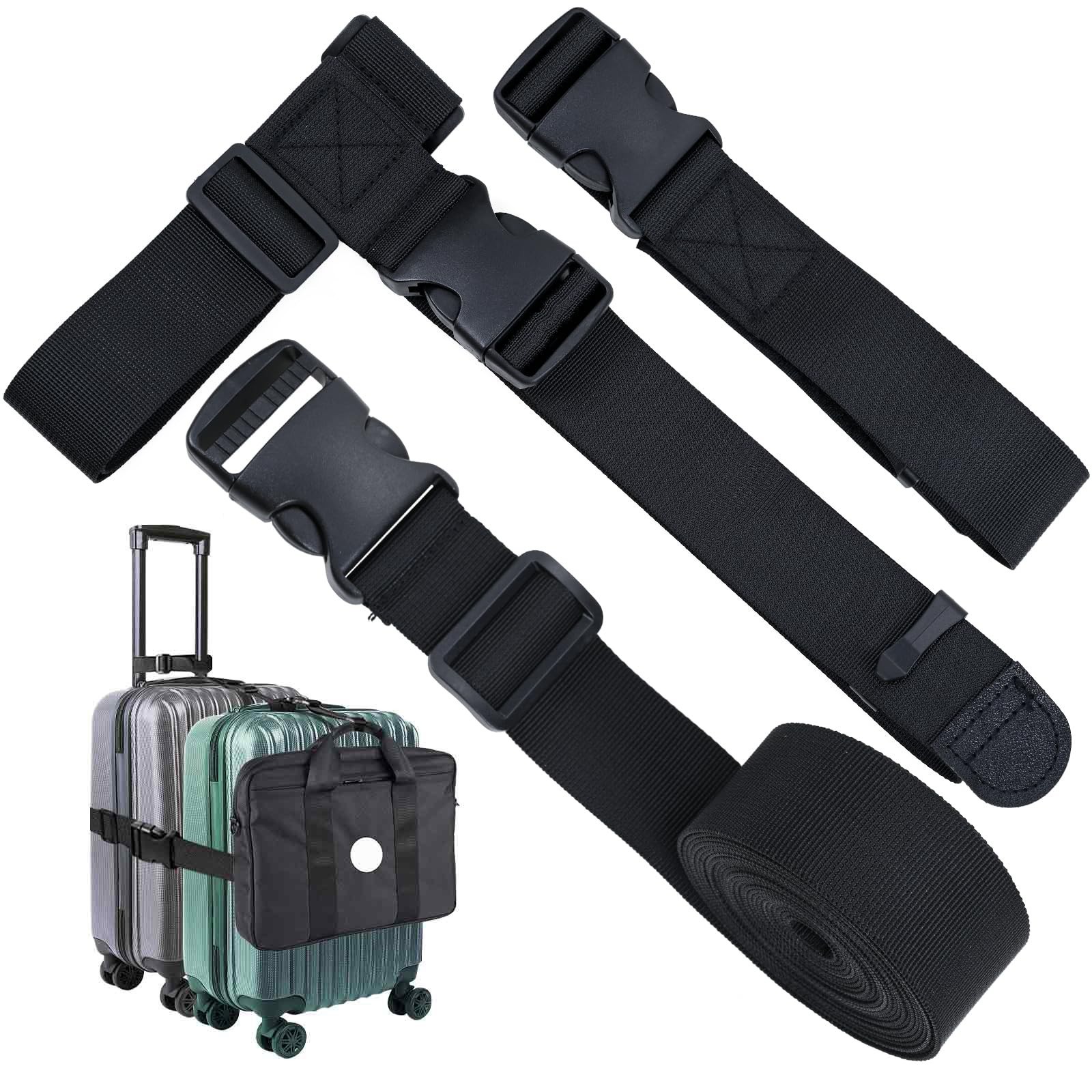 Add a Bag Luggage Strap - Heavy Duty Adjustable Suitcase Belt - Travel Access...