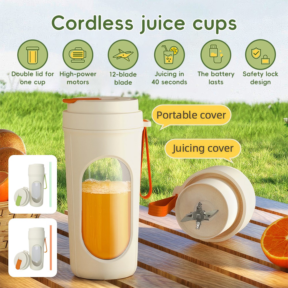 450ML Portable Blender Personal Blender for Shakes Smoothie Maker Fruit Juicer