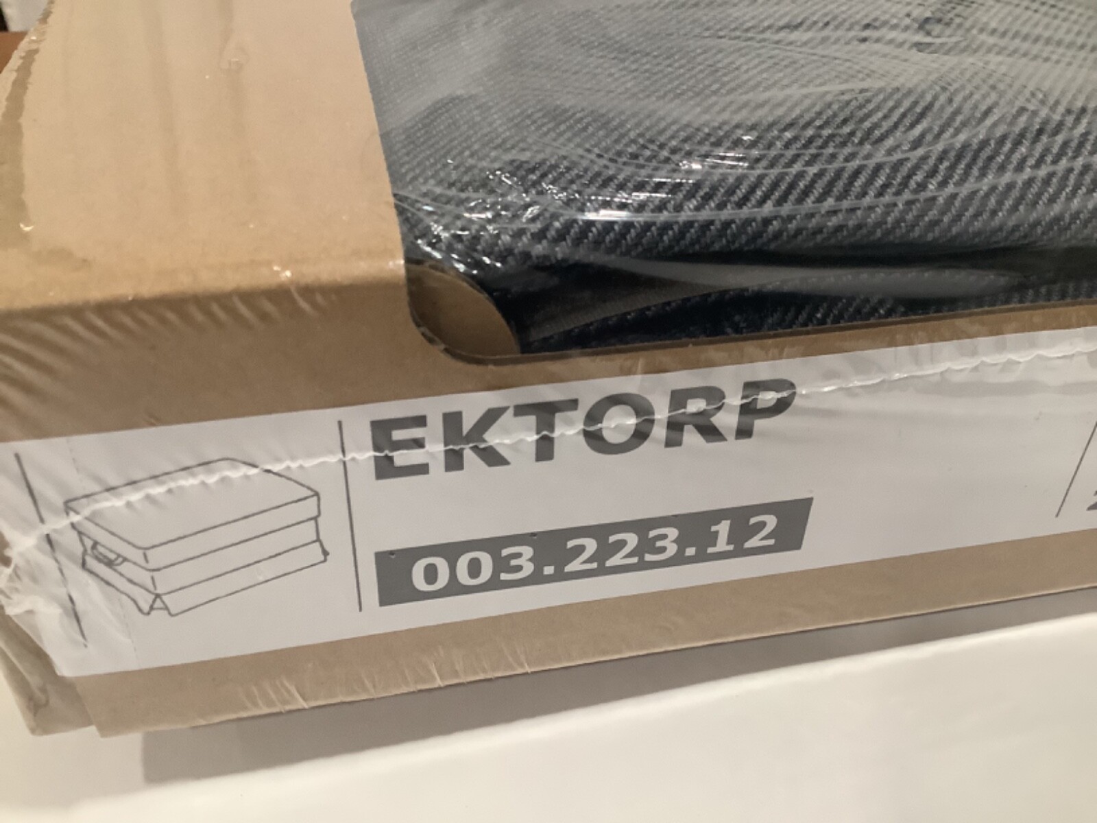 Ikea EKTORP COVER SLIPCOVER FOR Footstool / Ottoman NORDVALLA DARK GRAY New!!