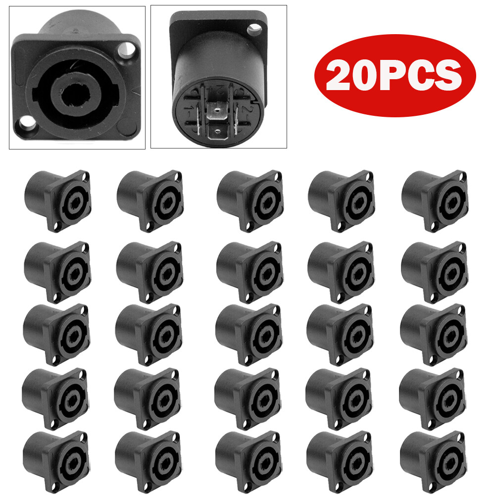 20x 4 Pole Conductor Female Panel Mount Chassis Jack Audio Connector New