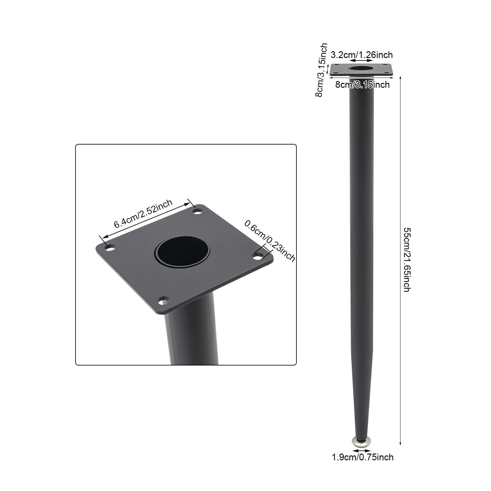 4Pcs Table Legs Heavy Duty Furniture Legs Chair Feet With Mounting Screws 50kg