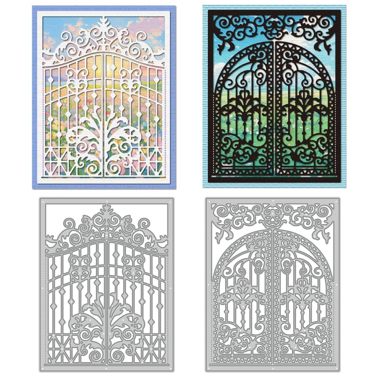 Openable Gates Cutting Dies Card Making Die Stencil Victorian Style Doorframe...