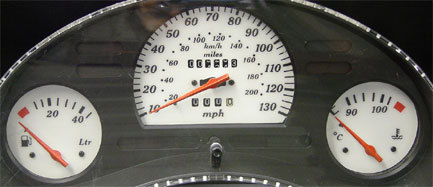 Lockwood Vauxhall Corsa B 10-130MPH no Rev Counter w/Rest pegs BLUE Dial Kit