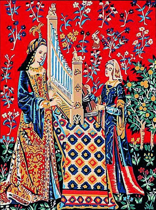 Margot de Paris Needlepoint canvas for halfstitch without yarn Lady Unicorn H...