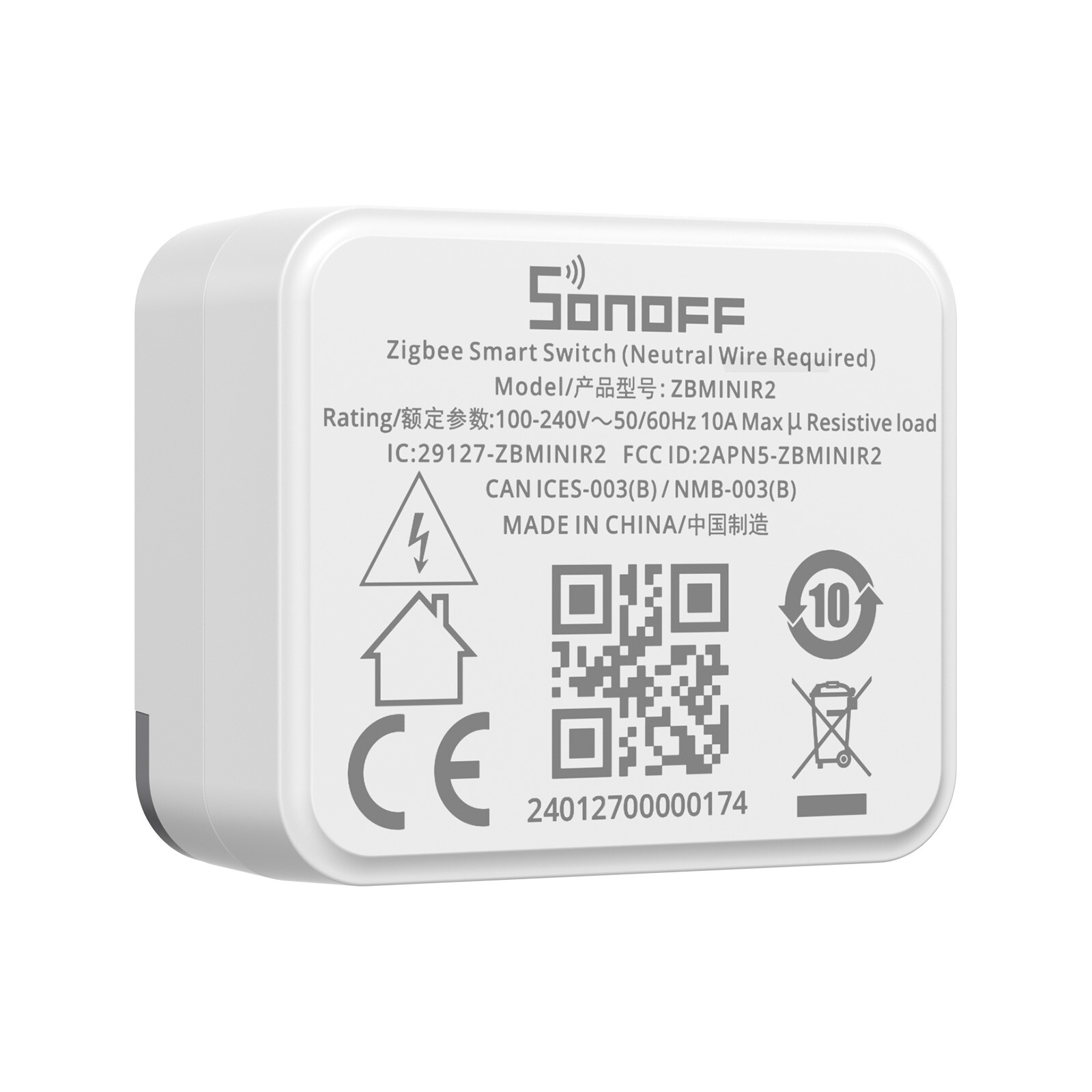 SONOFF ZBMINIR2 MINI Zigbee Smart Light Switch Module Neutral Wire Required 2PCS