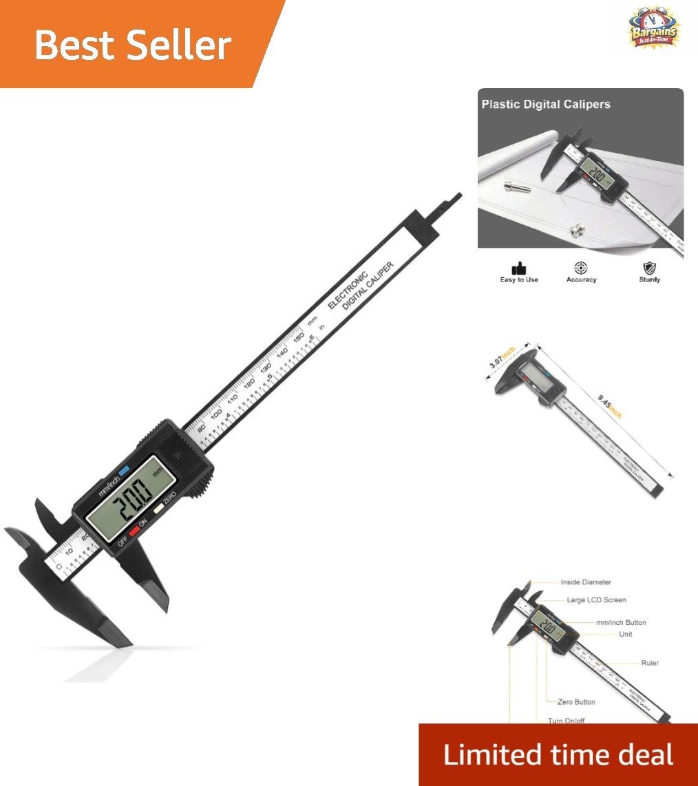 Precision Digital Caliper 6-Inch with Inch/Millimeter Conversion & Zero Function