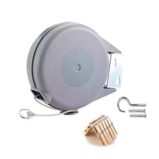 Retractable Clothesline Used to Outdoor，49 feet (15 Meters) PVC Line