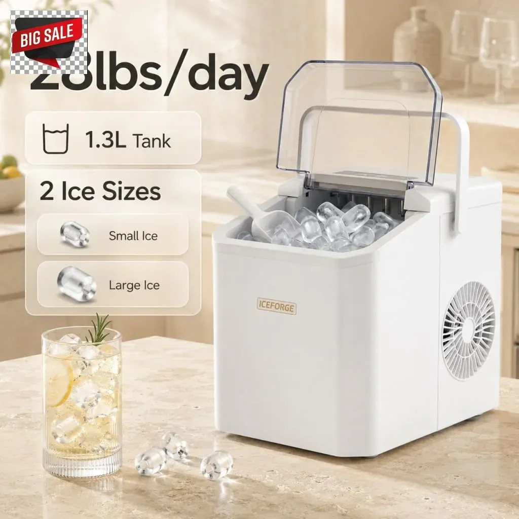 Countertop Ice Maker, Portable Ice Maker Machine, 6-Minute Fast Bullet Ice Maker