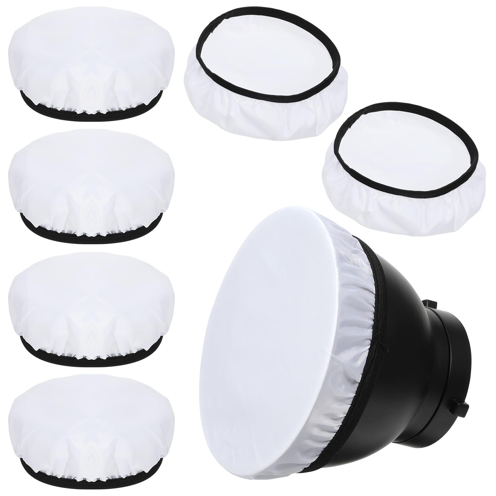 7-Inch Diffuser Light Socks for Studio Strobe Reflectors - 5 Pack