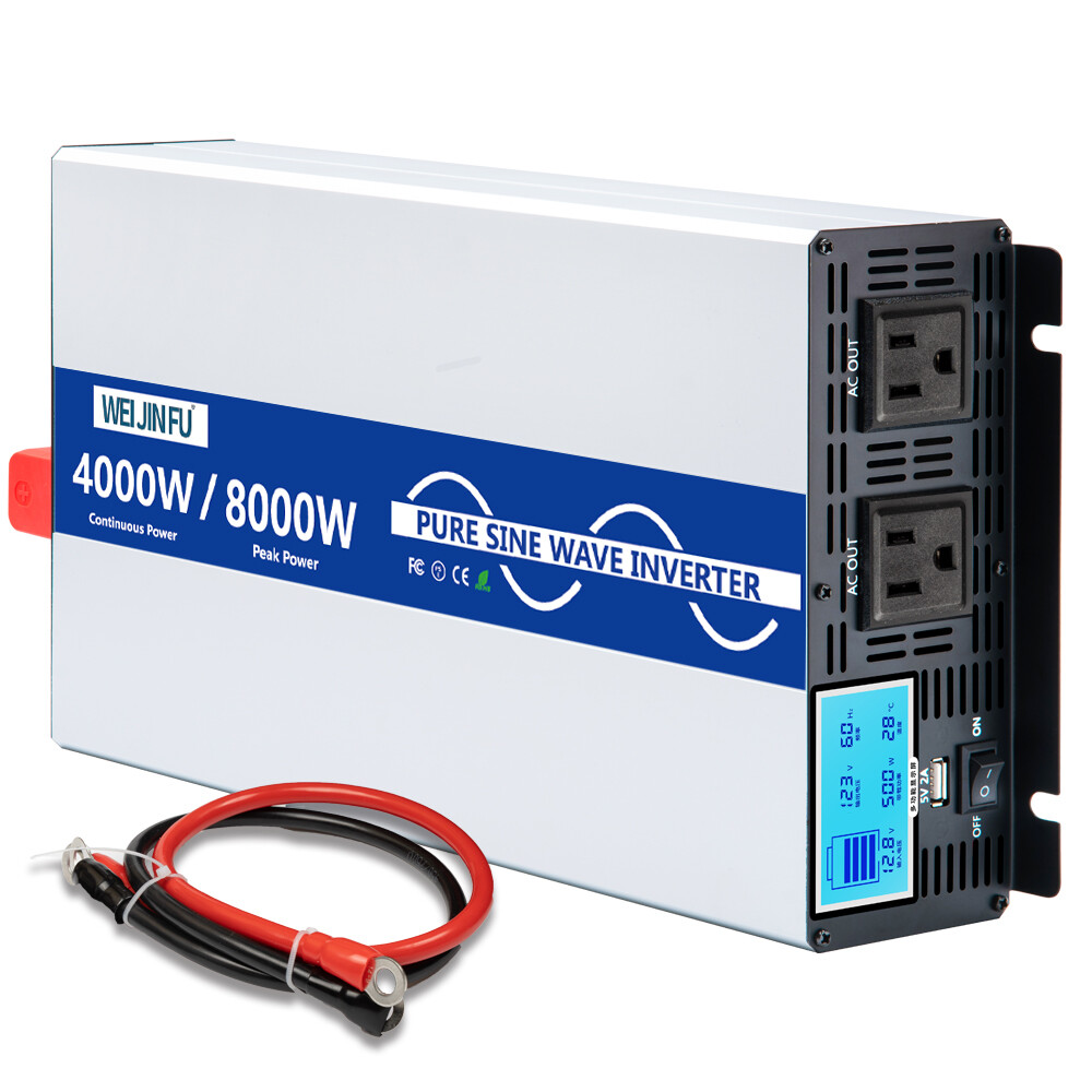 DC 12V 4000/8000Watt Car Power Inverter to AC 110V/120V Pure Sine Wave Converter
