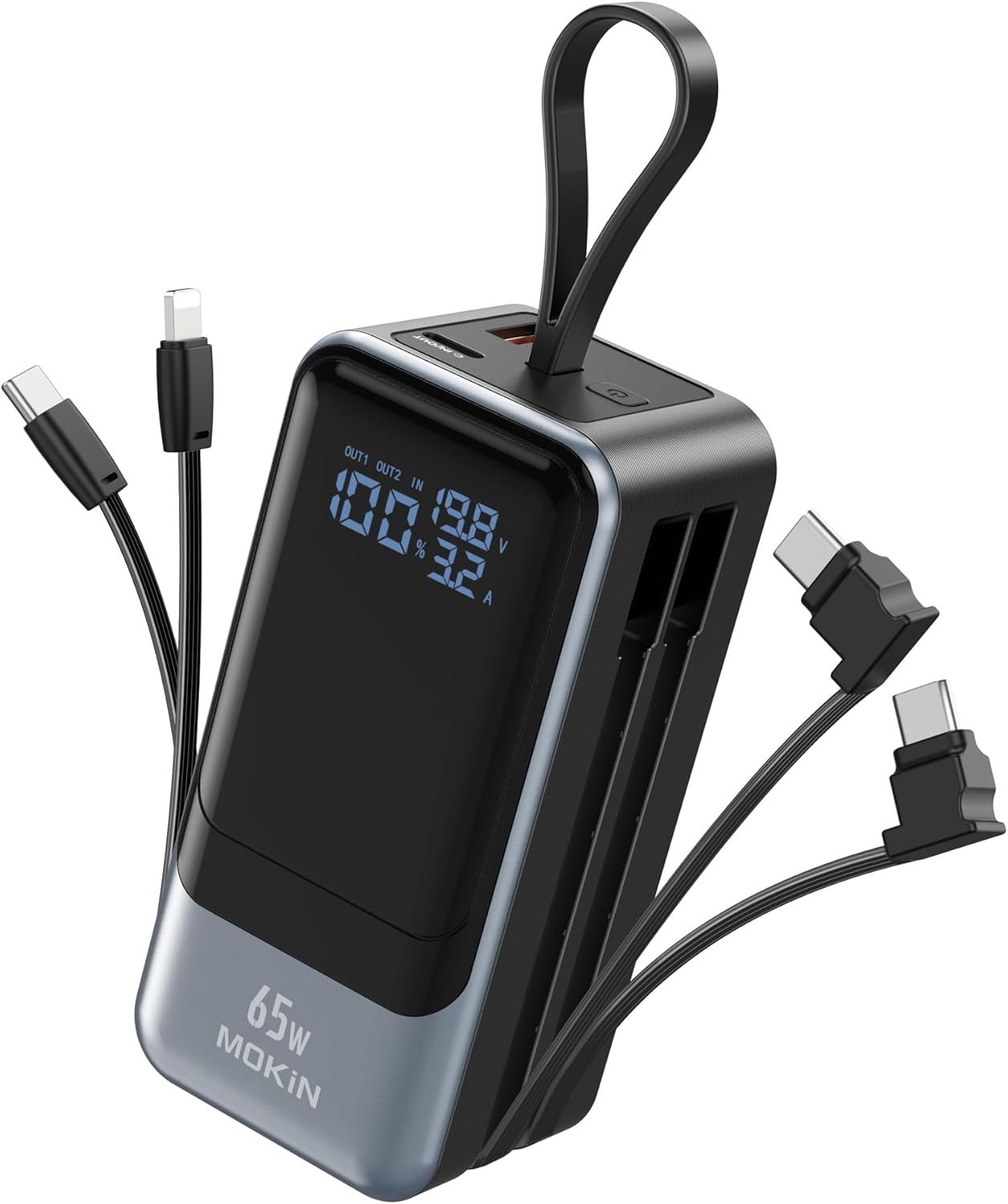MOKiN 65W Portable Power Bank for Laptop - 18400mAh, Smart Display MOPB0202