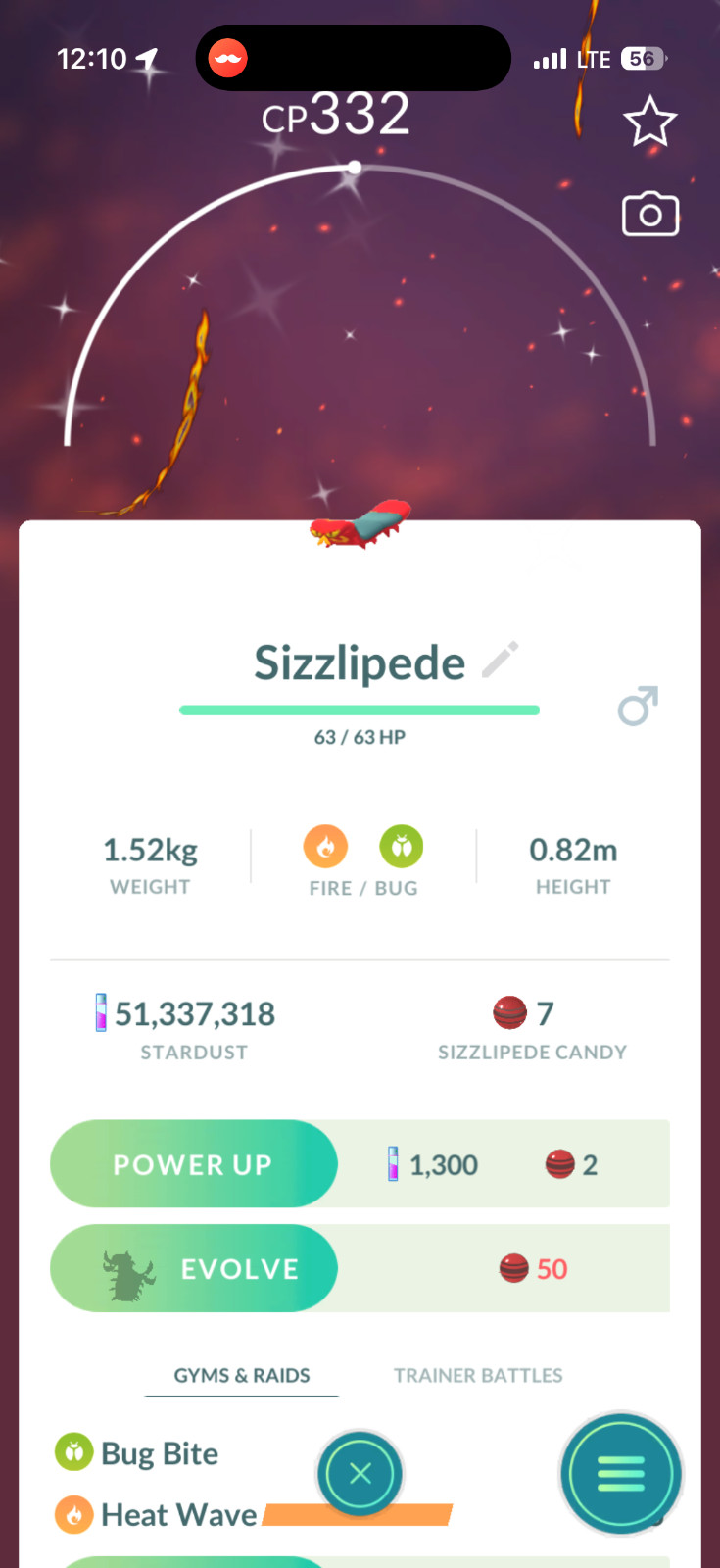 AMAZING!!! ✨ SHINY SIZZLIPEDE!!! ✨ - PKMN GO!!! - NON REGISTERED!!!