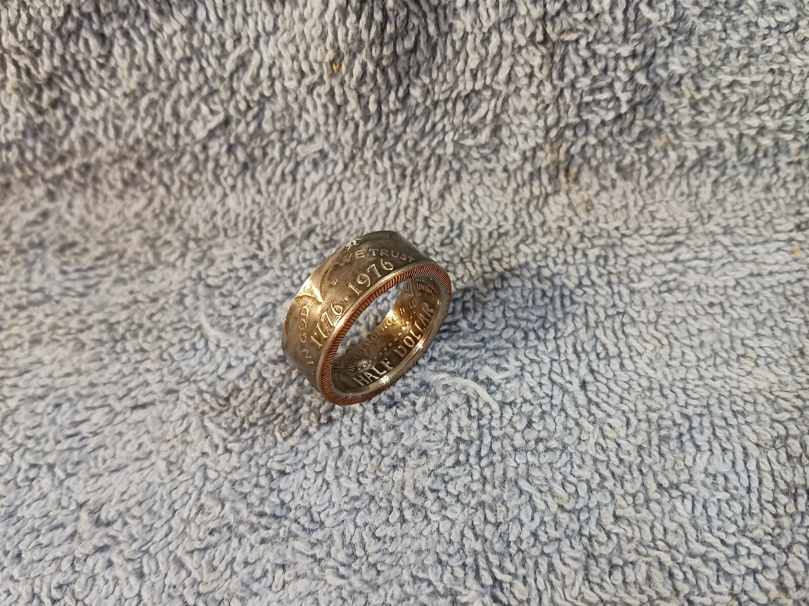 1976 Bicentennial Kennedy Half Dollars  size 10   coin ring  handmade