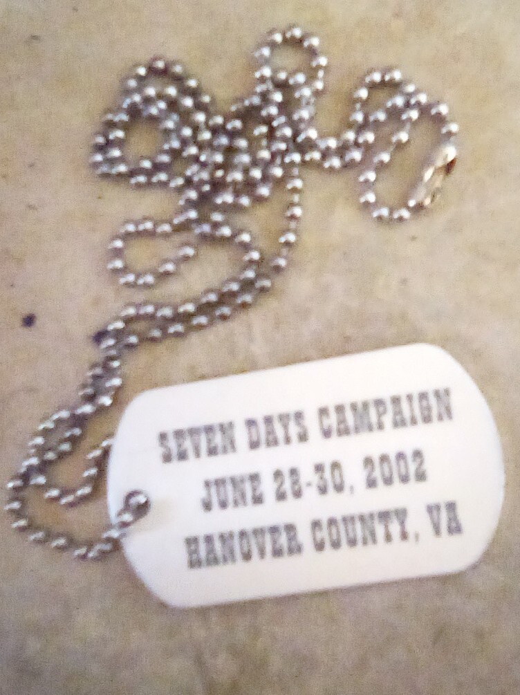 Reenactment Participants Medal/Token from Hanover County, Va in 2002-2004 .