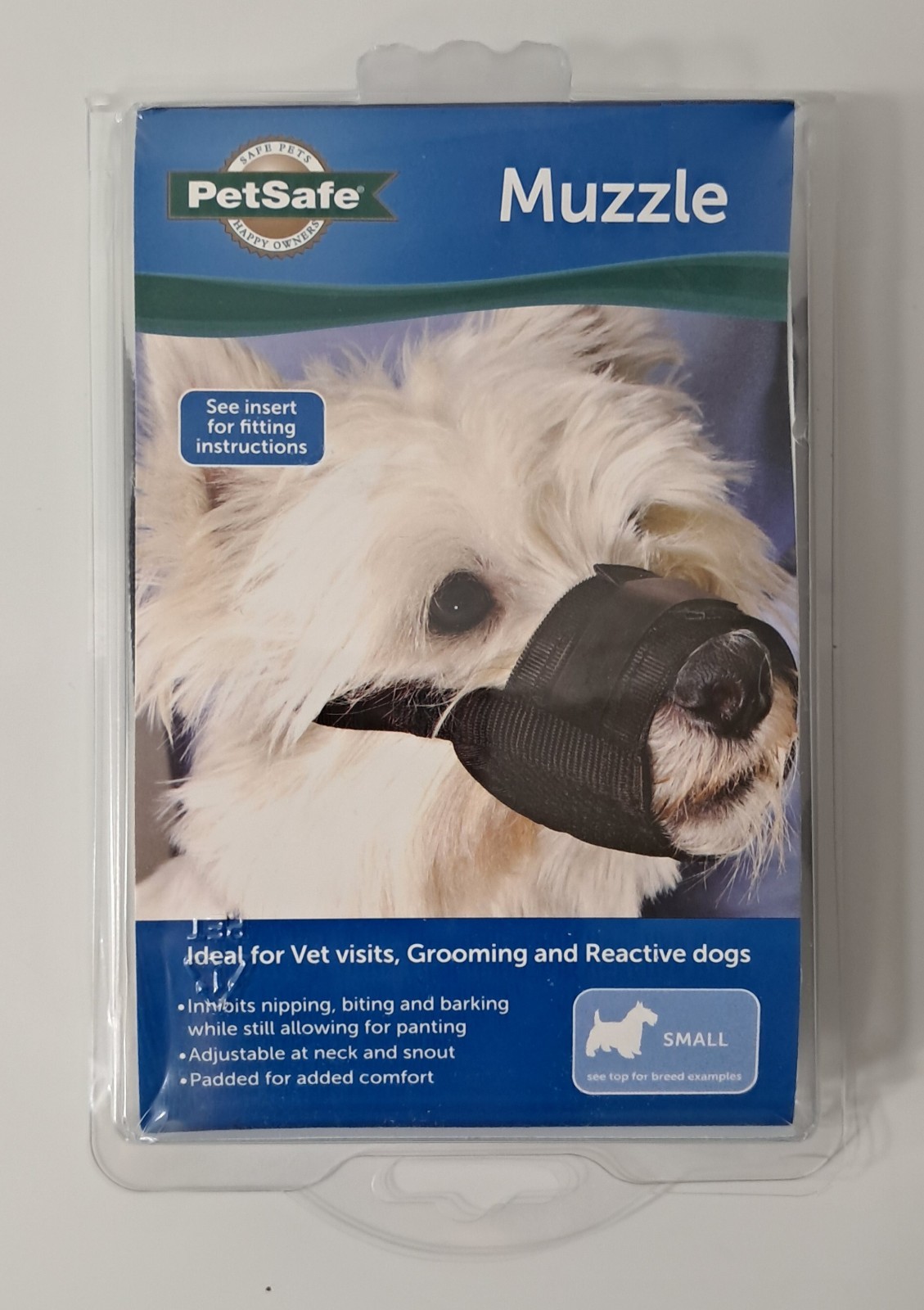 Dog Muzzle Small 7"-8.25" Black Padded Safe Inhibits Nips Bites Barking PetSafe