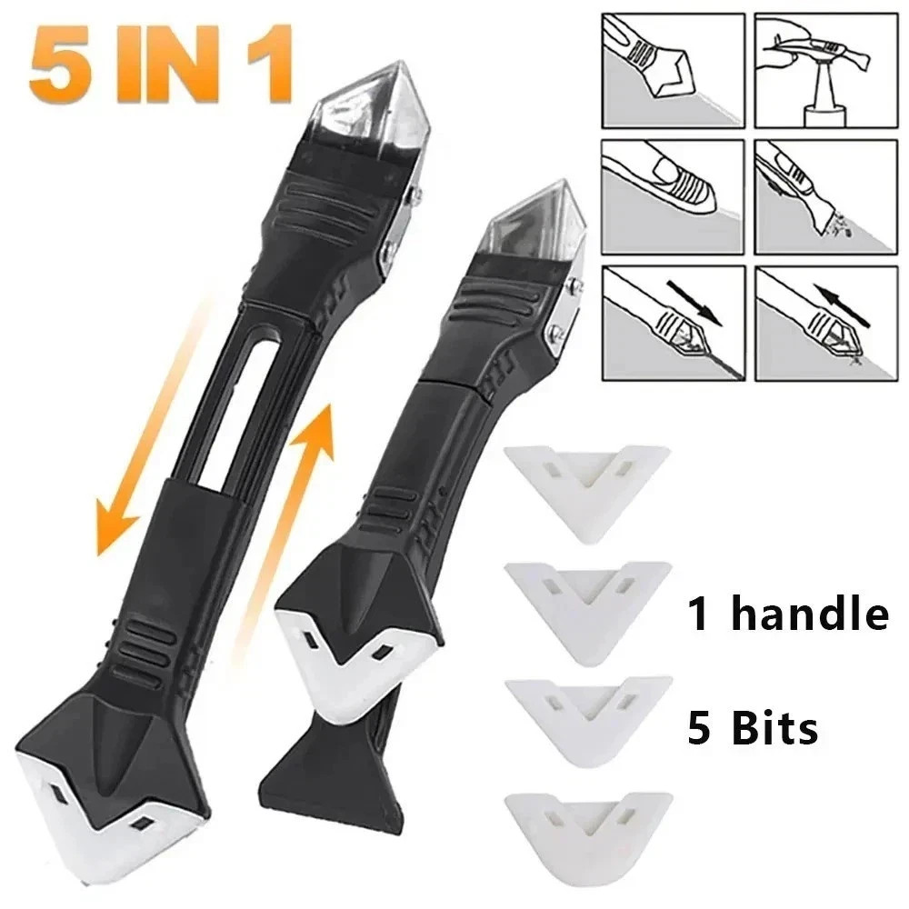 5 in 1 Caulking Tool Set Sealant Remover Grout Scraper Silicone Finishing Kit