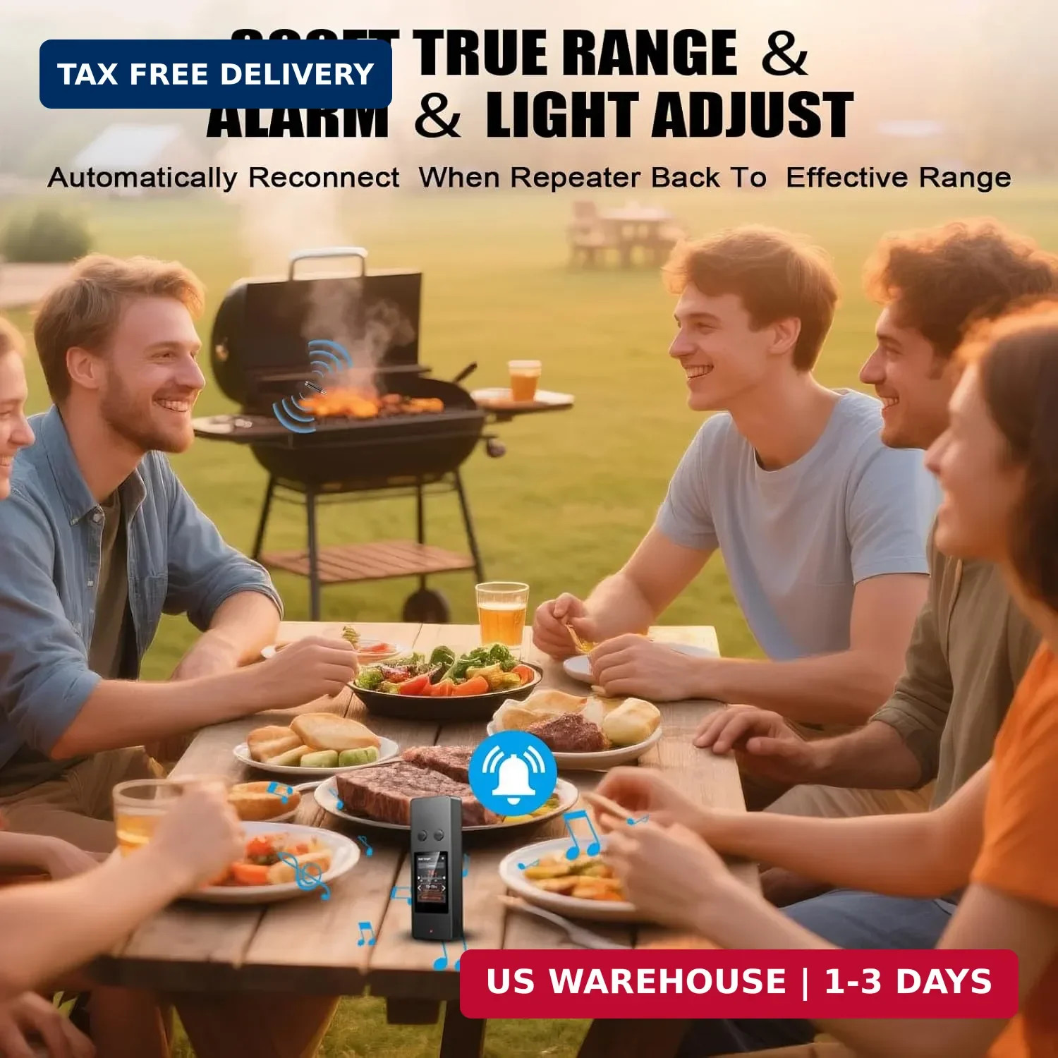 Bluetooth Wireless Meat Thermometer, No App Needed, 800FT Range, Dual Ultra-Thin