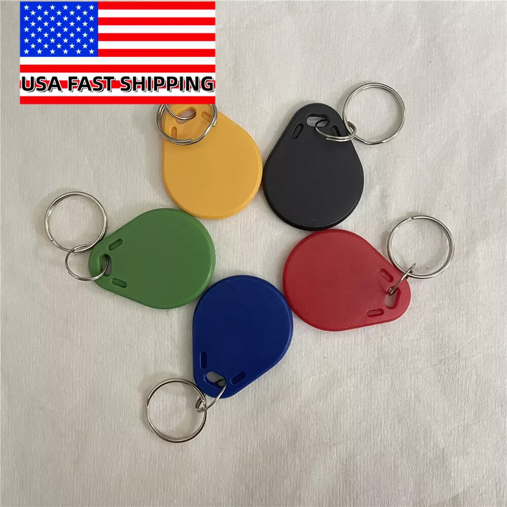 50Pcs 125Khz Proximity RFID T5577 Smart Rewriteable Token Tag Keyfobs Keychains