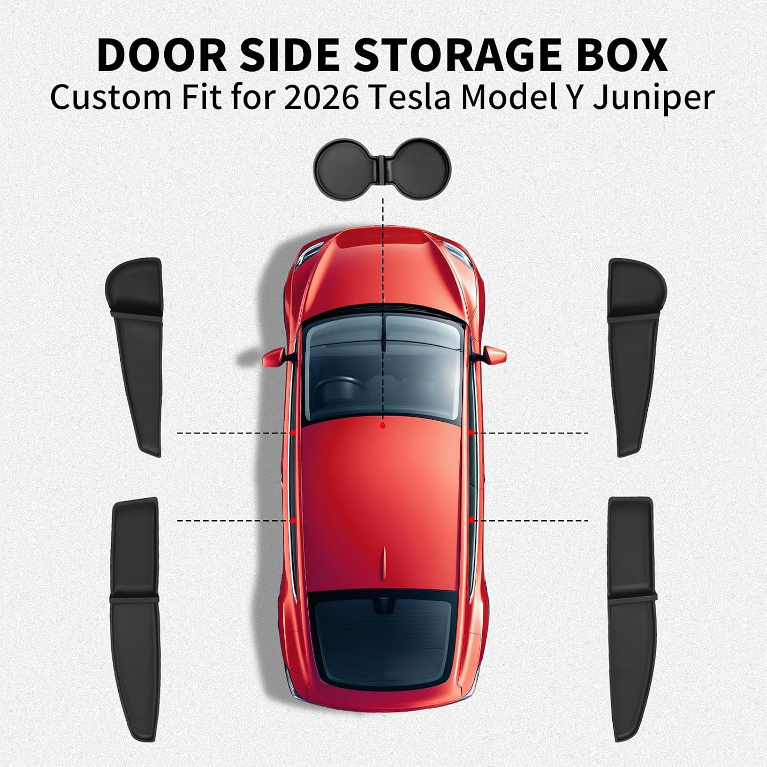 Tesla Model Y Juniper Accessories 2026, 5-Pack Door Side Storage Box & Cup Holde