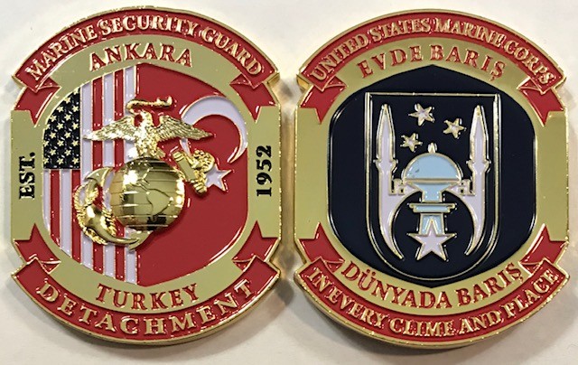 MSG Det Marine Security Guard Detachment Ankara, Turkey Challenge Coin