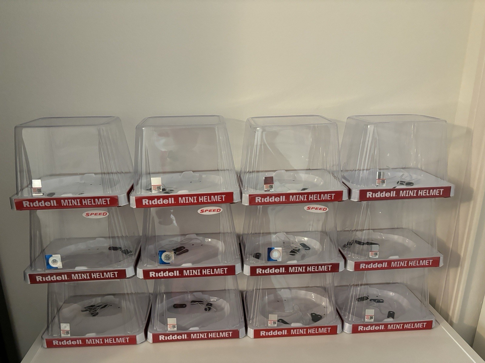 Riddell SPEED Mini Football Helmet Empty Plastic Display Container Box NCAA x12