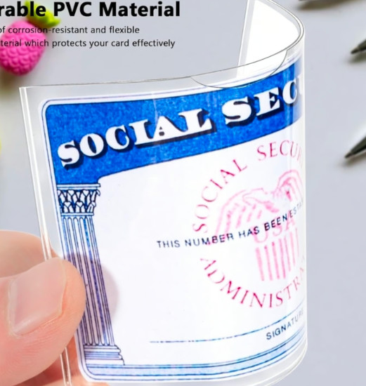 2 Pack Social Security Card Holder Protector Easy Insert Sleeve SSN Safe Storage