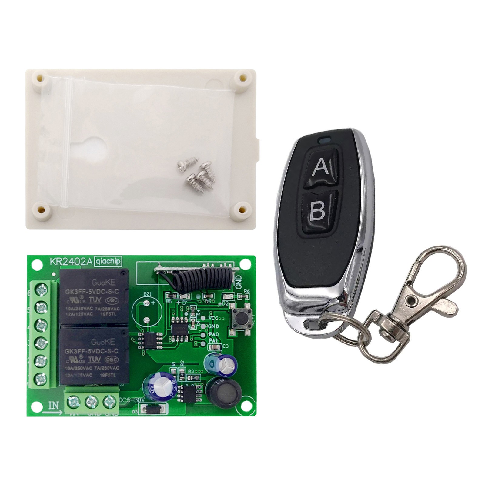 DC 6V 12V 24V 2CH RF Relay Transmitter Wireless Remote Control 433MHz Universal