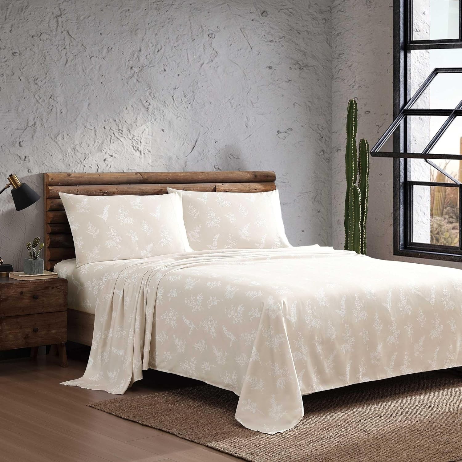 Wrangler - Sheet Set, Breathable & Wrinkle Resistant Full, Foliage Beige