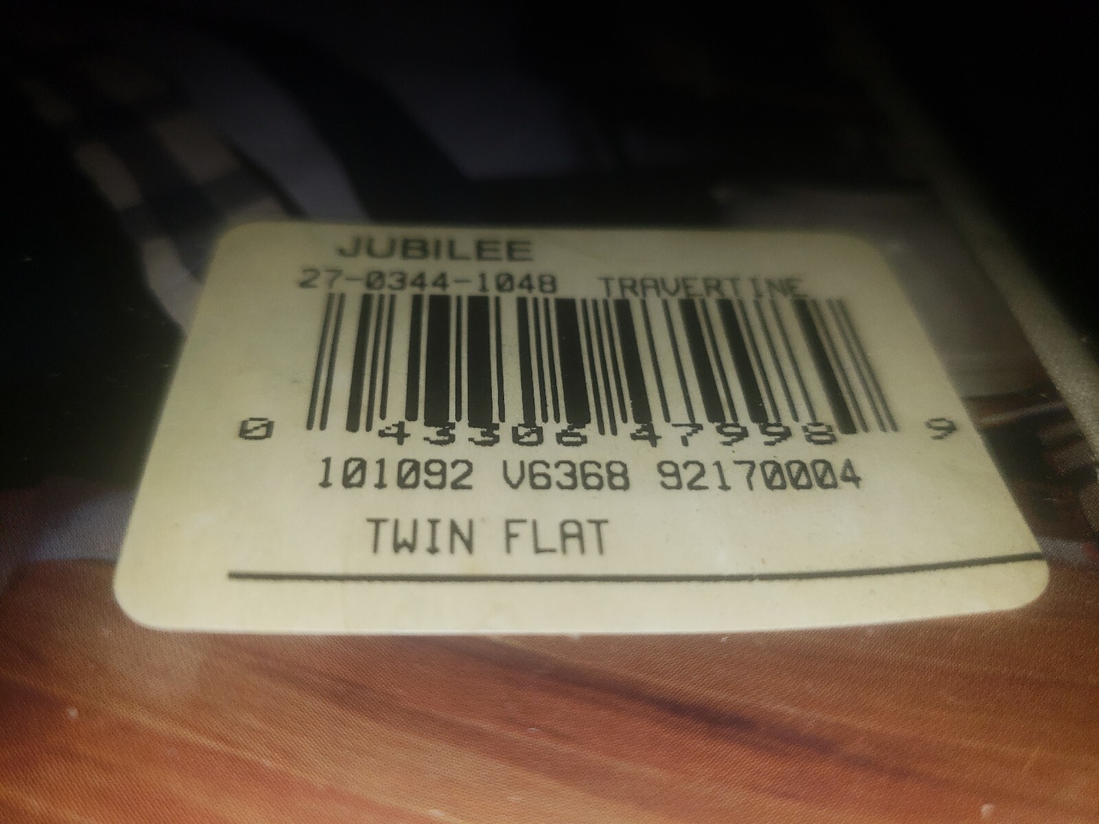 Twin Flat Sheet 50% Cotton 50% Polyester By Jubilee 180 Thread Count Travertine
